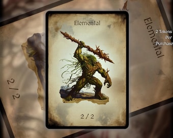 2x Elemental MTG Token: Minimalist Art