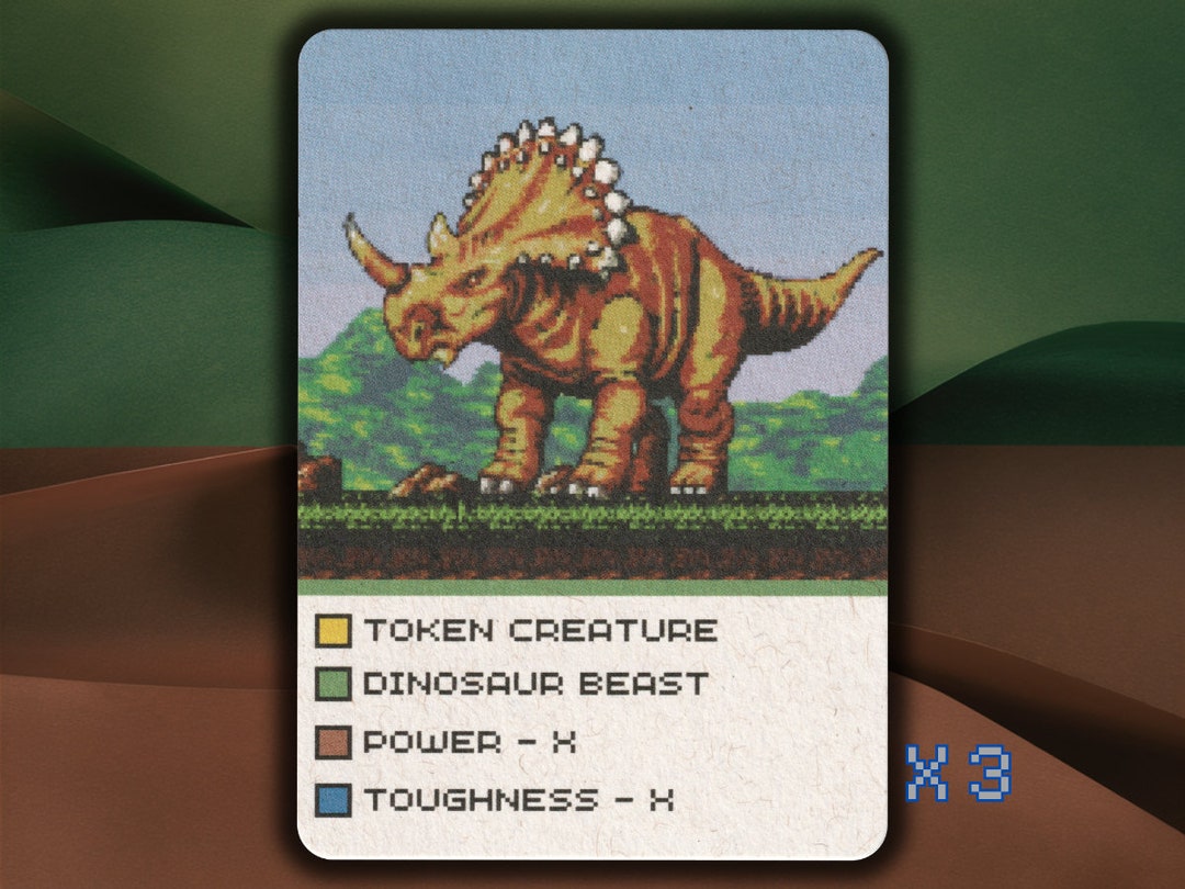 Dinosaur Beast MTG Token X3 Retro - Etsy