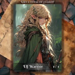 ELF WARRIOR MTG Token x3 , Anime