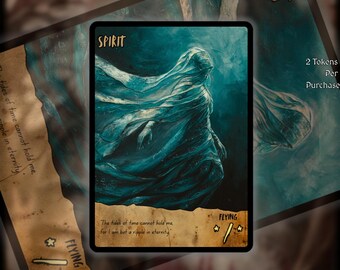 2x Spirit MTG Token: Old Scroll Art