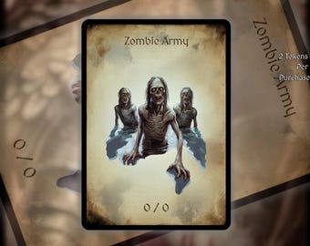 2x Zombie Army MTG Token: Minimalist Art