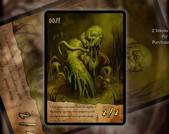 2x Ooze MTG Token: Old Scroll Art