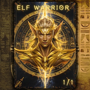 Foil Elf Warrior MTG Token x3 Egyptian