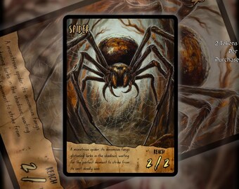 2x Spider MTG Token: Old Scroll Art