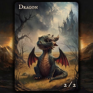 Dragon MTG Token x3 , Painted