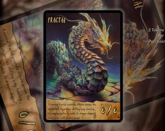 2x Fractal MTG Token: Old Scroll Art