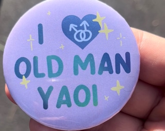 OLD MAN YAOI - i love old man yaoi button pin