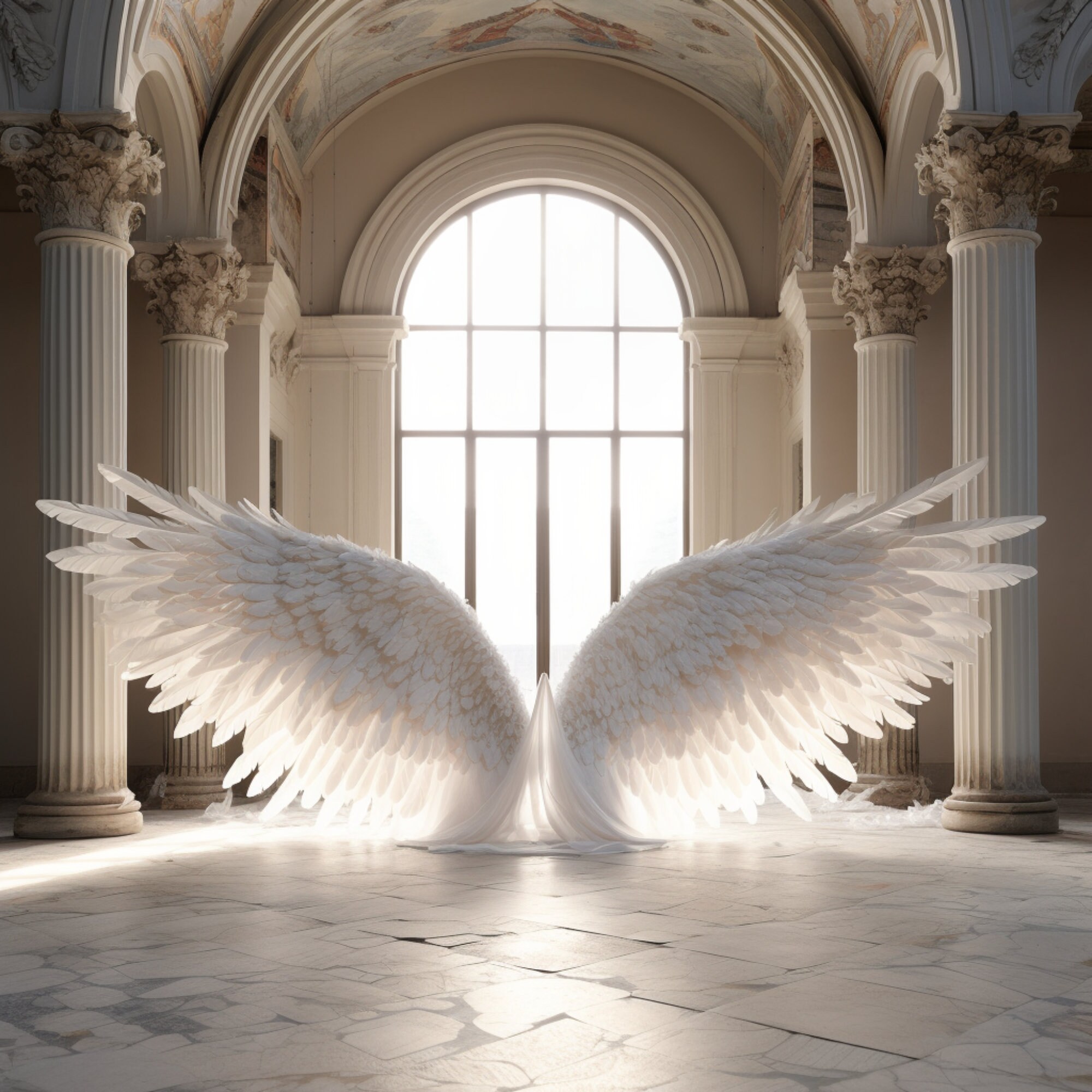 Fantasy Angel Wings Warrior 4K Wallpaper #4.982