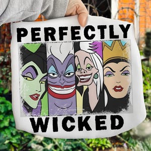 Perfectly Wicked Bad Witches Club Png, Retro Halloween Costume Png, Villain Gang Png, Villains Wicked Png, Trick Or Treat Png Design
