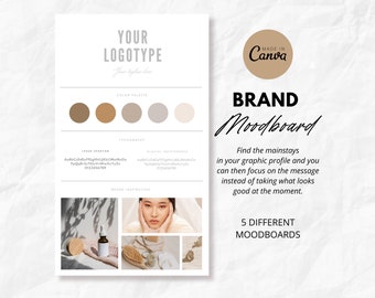 Customizable Skincare Brand Moodboard Template I Canva Template I Style Guide I Branding Template I Business Brand Identity Kit DIY Spa