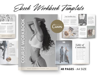Canva ebook course workbook template I lead magnet template work ebook I ebook template mindset I business ebook template Canva I