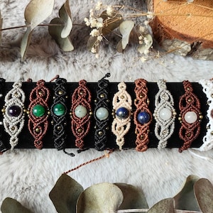 Beautiful macrame bracelet with birthstone as gemstone bead