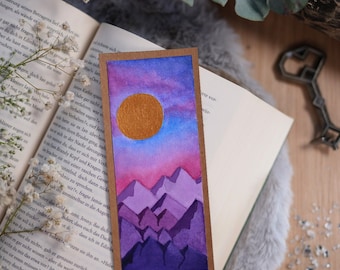 Hand painted bookmark sunset