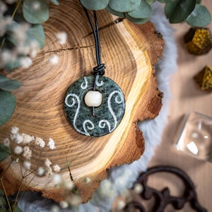 Handmade soapstone necklace with pearl