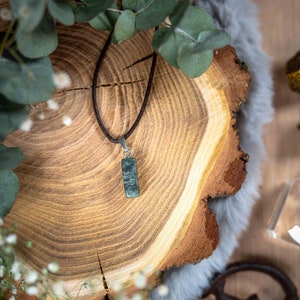 Handmade soapstone necklace with elongated pendant