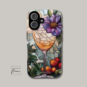 Cocktail Glasmalerei Handyhülle Faux Mosaik Schmetterling Handyhülle Einzigartige iPhone Hülle 16 15 14 13 12 SE Max Pro Samsung Galaxy Geschenk für Sie