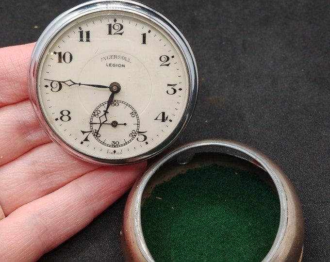Ingersoll Legion Pocket Watch 1930s and Hanto Watch Case WORKING Swiss Made Hand Wind Etsy