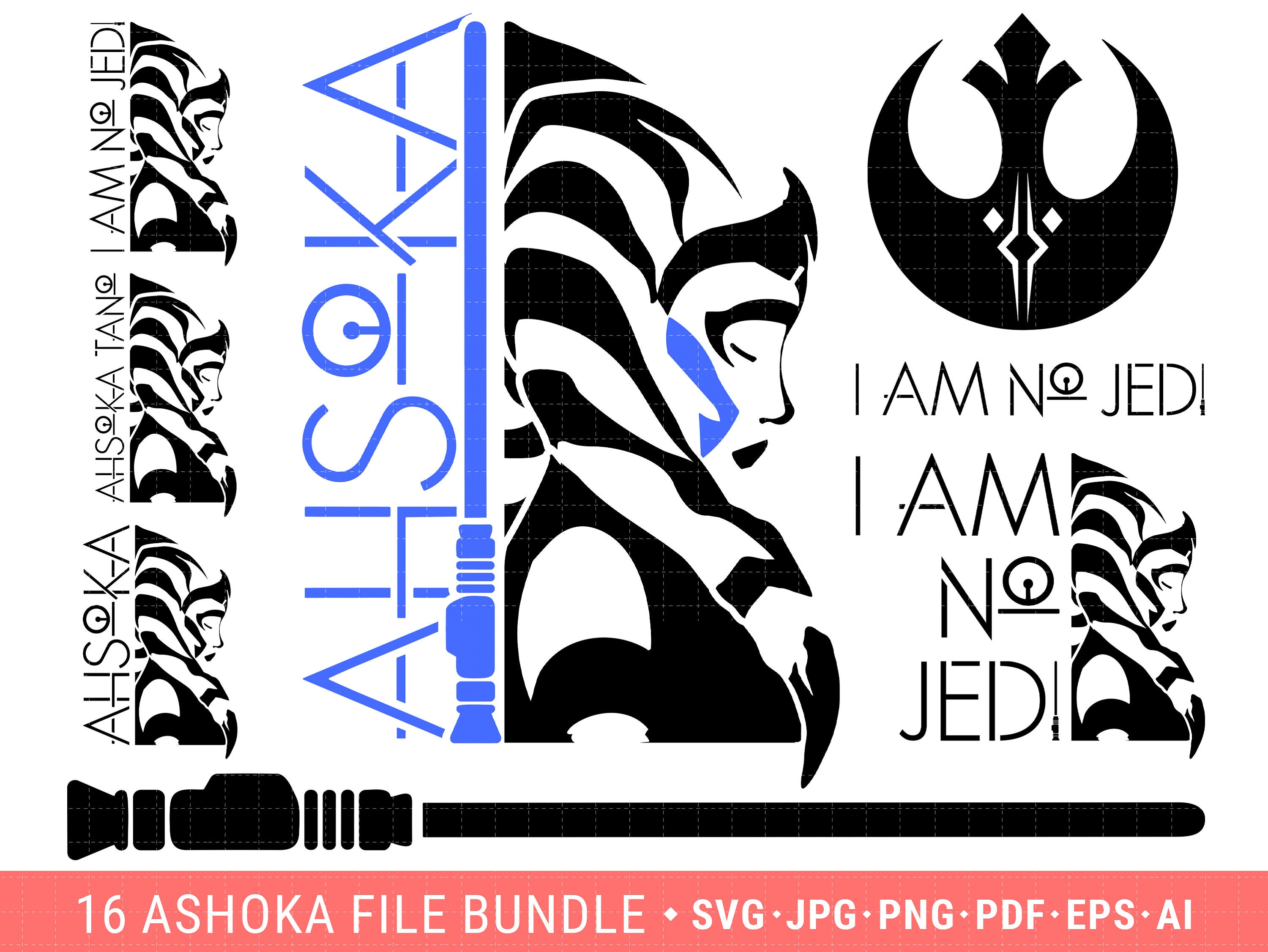 16 SVG & PNG Ahsoka File Bundle Ahsoka Svg Ahsoka Png Etsy Hong Kong