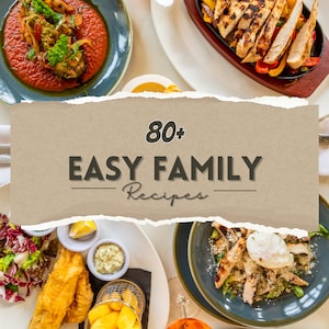 Recipe Book - Cookbook Recipes 80+ Easy Family Recipes: Delicious Recipe Book for Busy Homes, Digital Cookbook.