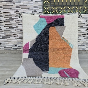 Orange rug- Beni ourain rug- Authentic Moroccan Rug- Custom Beni Ourain rug- ara Rug- Large Moroccan Rug- rugs for living room- Custom rug
