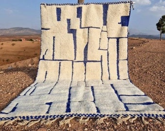 tapis beni marocain personnalisé - tapis fait main pour chambre à coucher - tapis beni ourain - tapis personnalisé - tapis fait main - tapis maroc - tapis berbère marocain