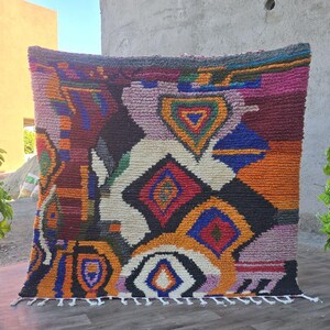 Orange Beni ourain rug, Authentic Moroccan rug, Genuine Wool rug, Handmade rug, Beni ourain style, Area rug, Tapis berbere, Teppich