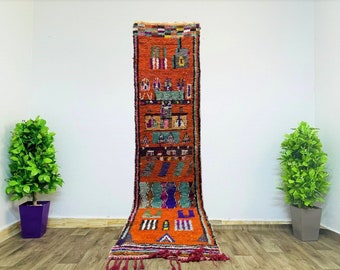 Tapis Boujaad personnalisé, tapis orange marocain, tapis en laine à poils doux, tapis berbère marocain, tapis Boho, tapis de taille personnalisée dans TOUTES LES TAILLES