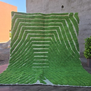 Moroccan rug green - Handmade rug - Moroccan berber rug - Beni ourain rug - Morocco rug - Moroccan area rug - Custom green rug - Wool rug