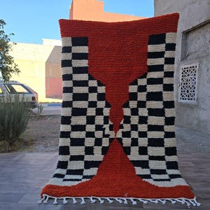 Orange Morrocan rug , Rugs for Living room , Custom handmade rug , Beni ourain rug , Wool Rugs for Bedroom , Berber rug , Moroccan rug 8x10