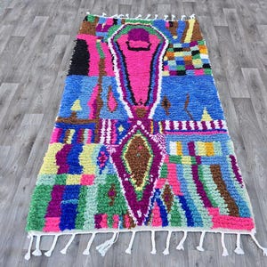 Moroccan rug blue, Berber rug, Amazing Moroccan Pink Rug - Custom Bohemian Rugs - Wool Rug blue - Quality Handmade Morrocan Rug