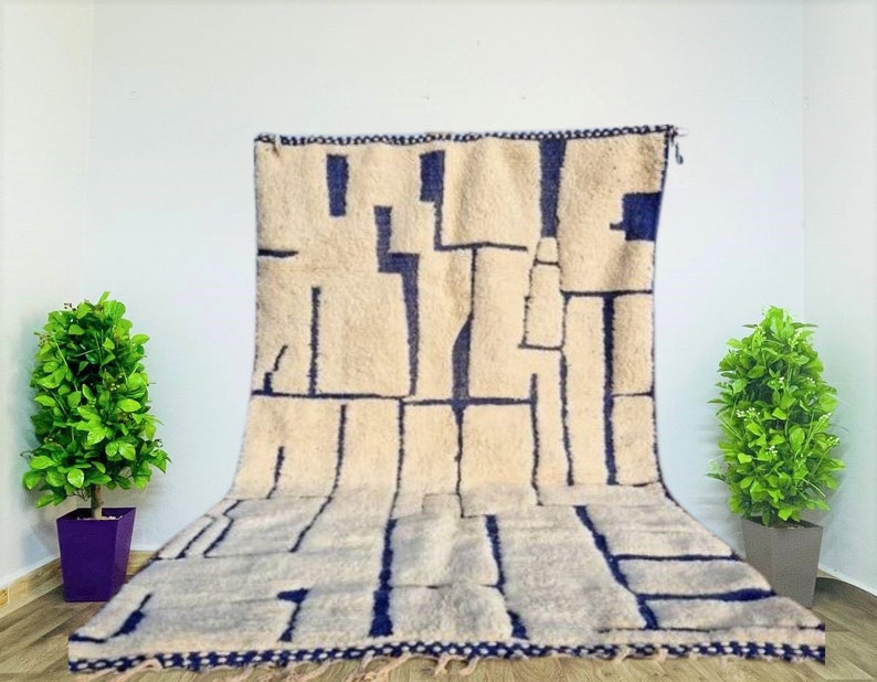 tapis beni marocain personnalisé tapis fait main pour chambre à coucher tapis beni ourain tapis personnalisé tapis fait main tapis maroc tapis berbère marocain image 2
