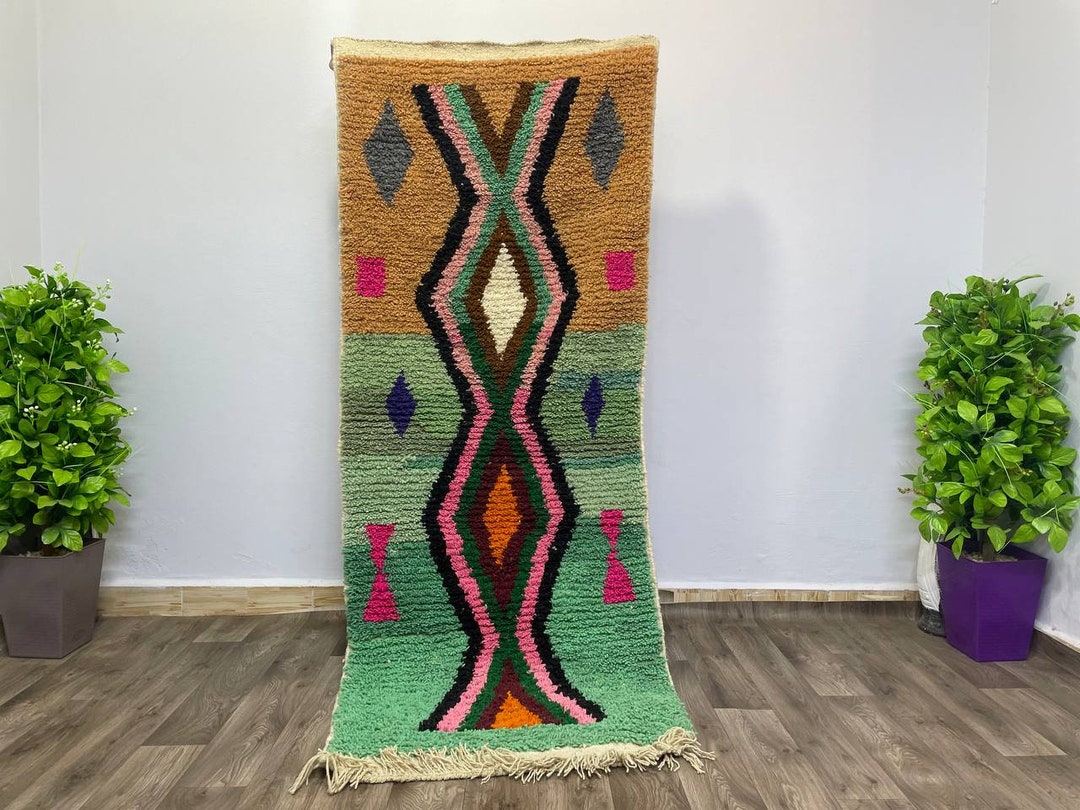 Custom Green Wool Runner Rug, Room Rug, Green Color Rug for Bedroom ...