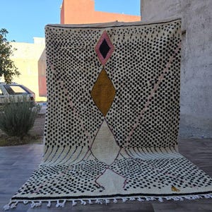 Luxurious Handwoven Wool Moroccan Rug - Soft Ivory Texture for Home Decor, Handmade Rug, White Rug, Moroccan Carpet, Beni Ourain Rug 8x10