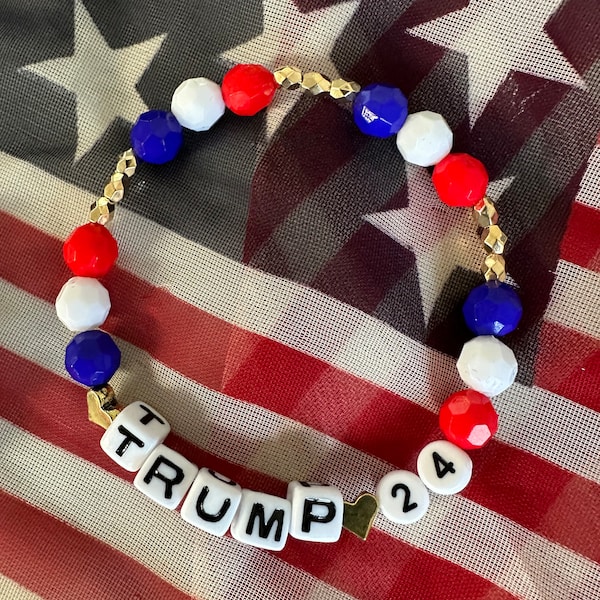 Presidential Elegance: Trump 24 Handcrafted Beaded Bracelet