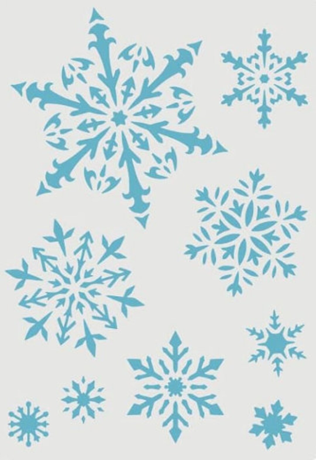 Snowflakes Stencil 19 X 27 Cm Etsy