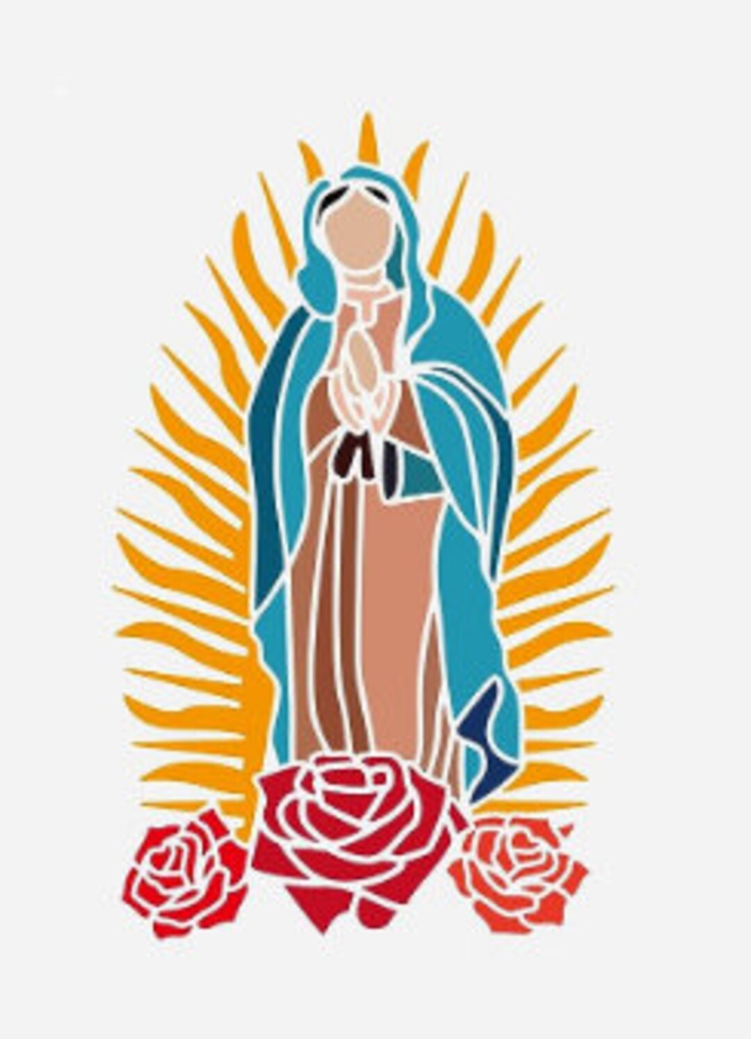 Virgin Mary Stencil 19 X 27 Cm Etsy