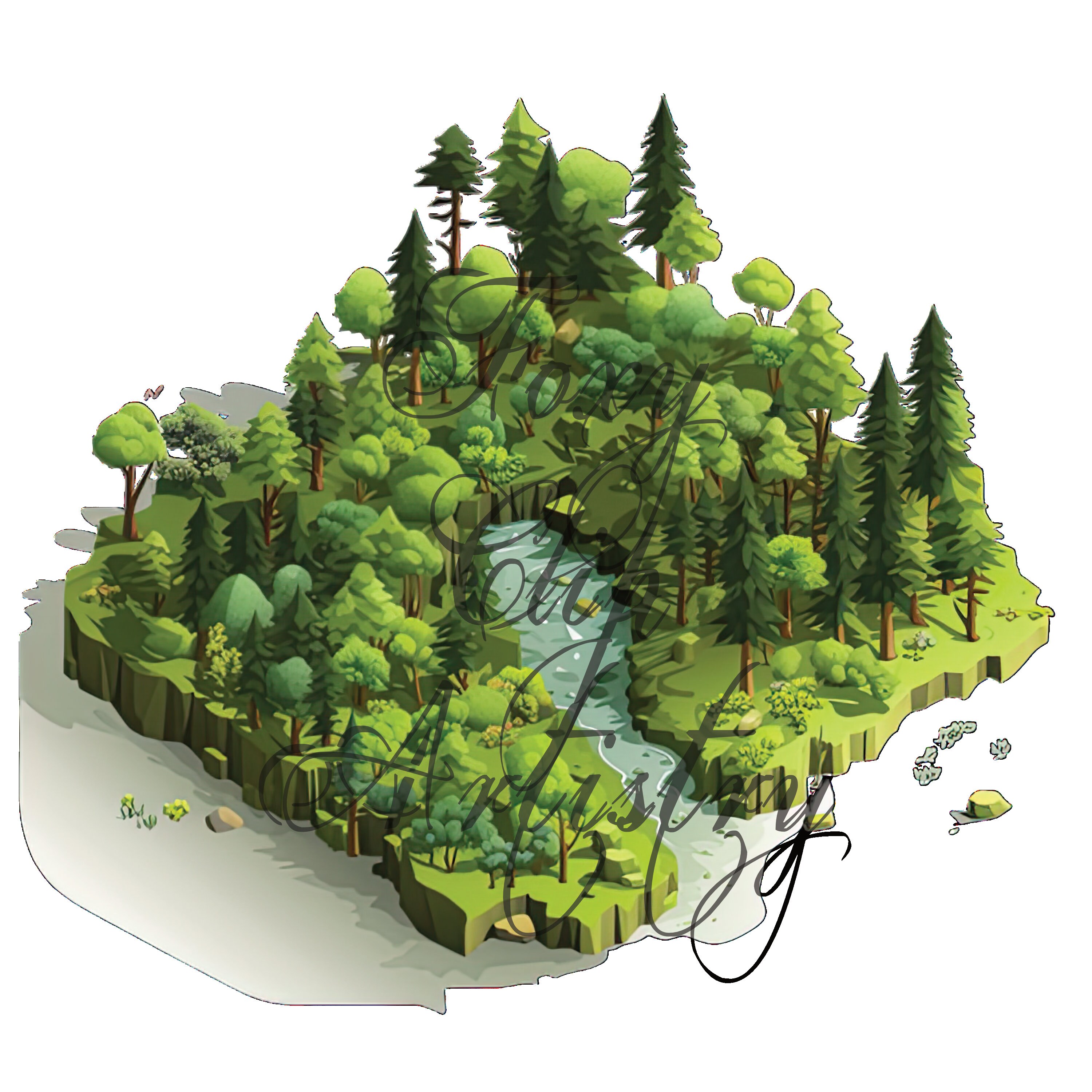 8 Isometric Forest Clipart Bundle High Quality Forest Woods PNG Clipart ...