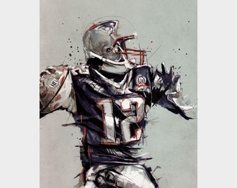 NFL Football Player MDF Wood Art Poster: Sports Room Decor (8x12) - Etsy