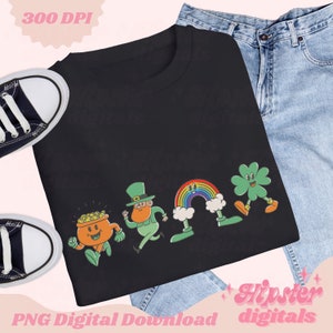 St Patricks Day PNG | st pattys day png, saint patricks day clover sublimation, groovy retro digital download designs png file, lucky png