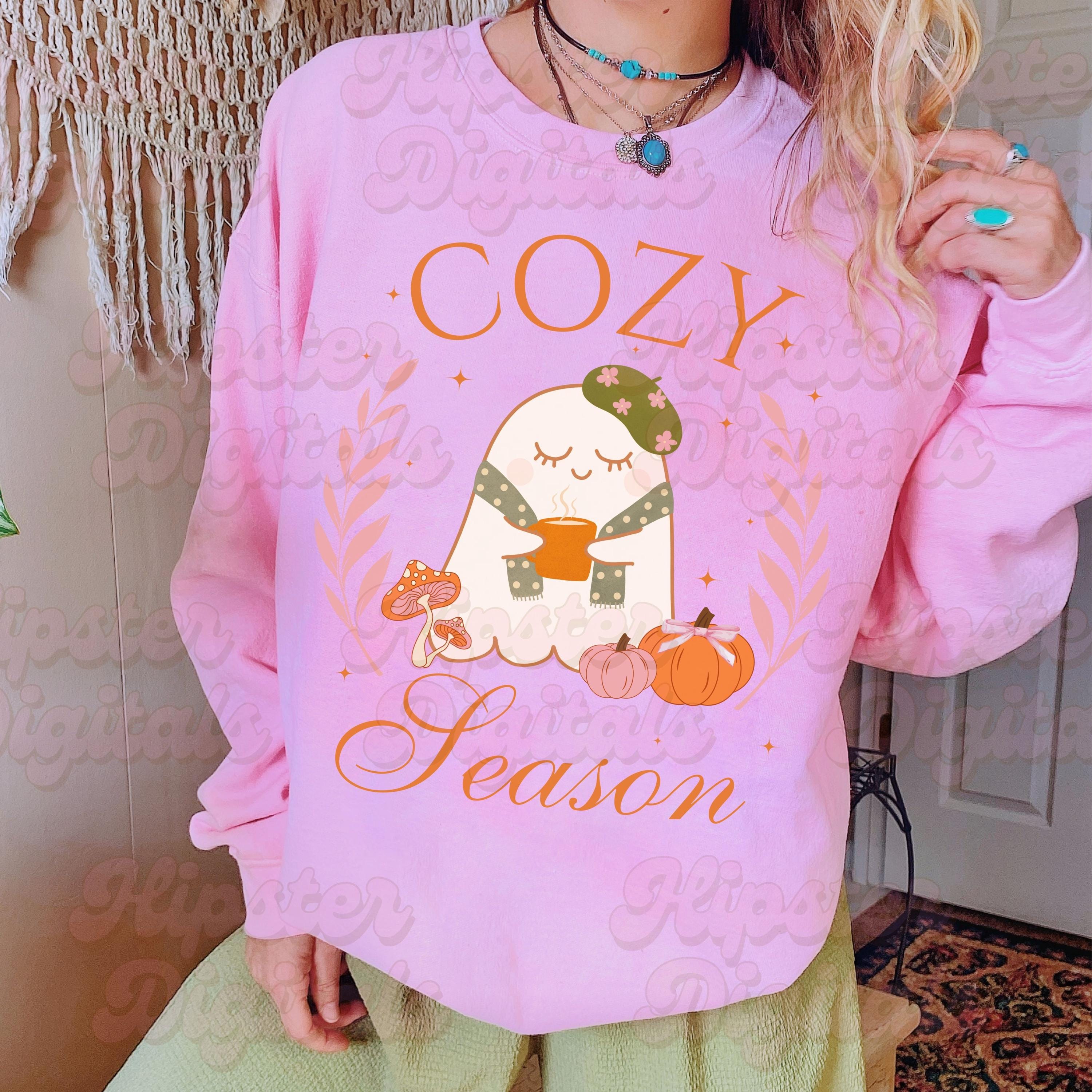 Cozy Season PNG, Cute Ghost Fall Png, Coquette Autumn Digital Download ...