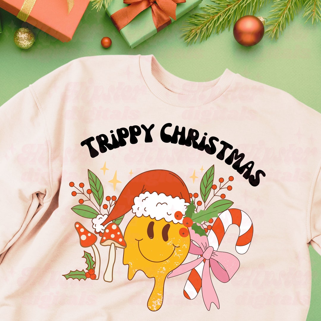 Trippy Christmas PNG | Retro Chirstmas Png, Trendy Christmas Png ...