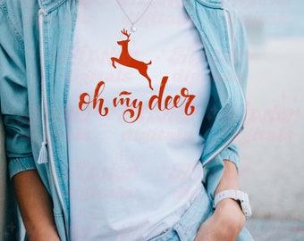 Oh My Deer PNG / Png di Natale retrò, png di renna, png di Natale alla moda, design di sublimazione, download digitale di Natale, renna vintage