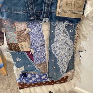 Denim Quilted Shoulder Bag - Dark Denim main image 1