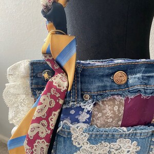Denim Quilted Shoulder Bag - Dark Denim