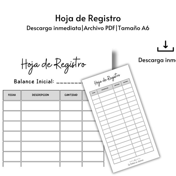 Hoja de Registro