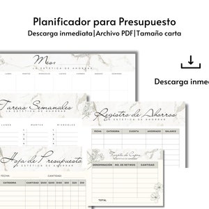 Planificador de Presupuesto Tamaño Carta