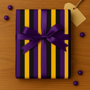 LSU Stripe Moderne Geschenkpapiere - Einzigartige Geschenkverpackung, Papierbögen, Handwerk, Tiger, Lousiana State Universität