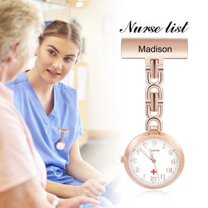 Montre de poche personnalisée pour infirmières Nom gravé montres Bijoux pour infirmières Cadeaux personnalisés pour étudiantes et infirmiers Montre de poche pour sage-femme image 7