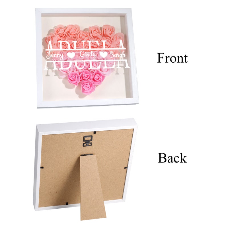 Personalized Flower Shadow box,Heart Rose Frame Decorations,Gift for Mom,Mother's Day zdjęcie 10