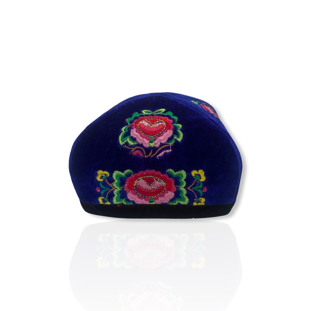Uyghur Doppa, Blue Rose Design. Authentic Doppa Uyghur Hat. - Etsy